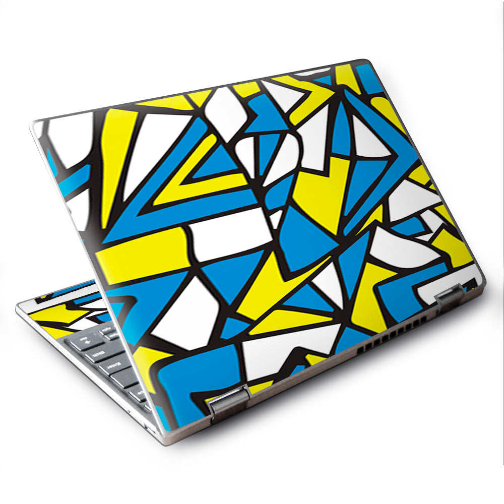  Stained Glass Abstract Blue Yellow Lenovo Yoga 710 11.6" Skin