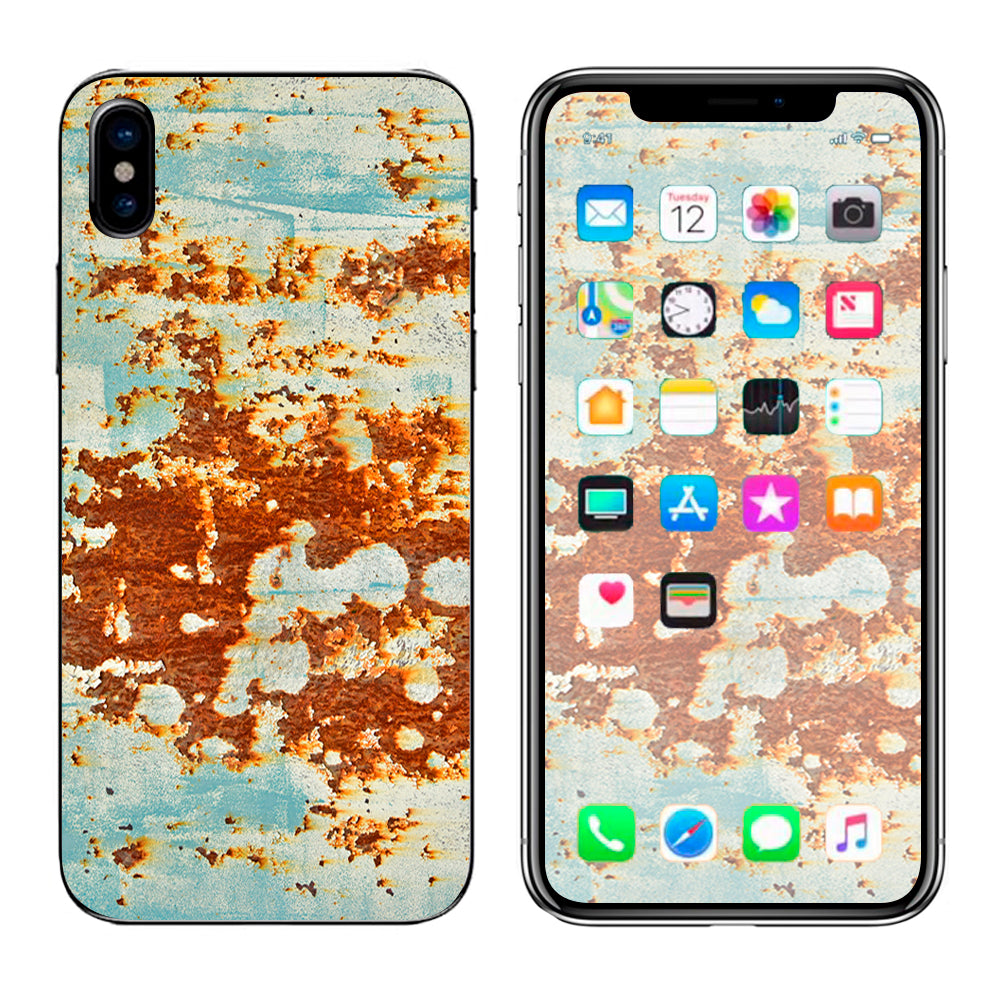  Rust Panel Metal Panel Apple iPhone X Skin