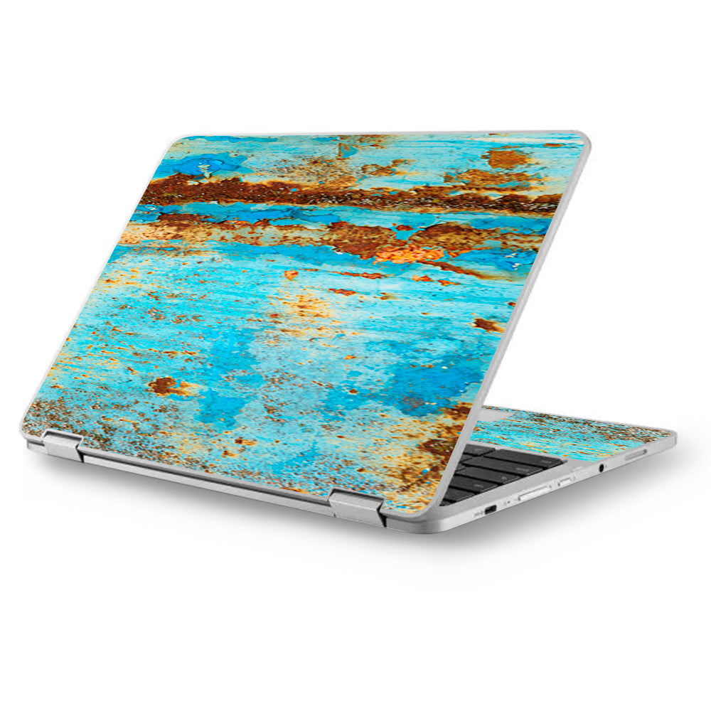  Baby Blue Truck Rust Asus Chromebook Flip 12.5" Skin