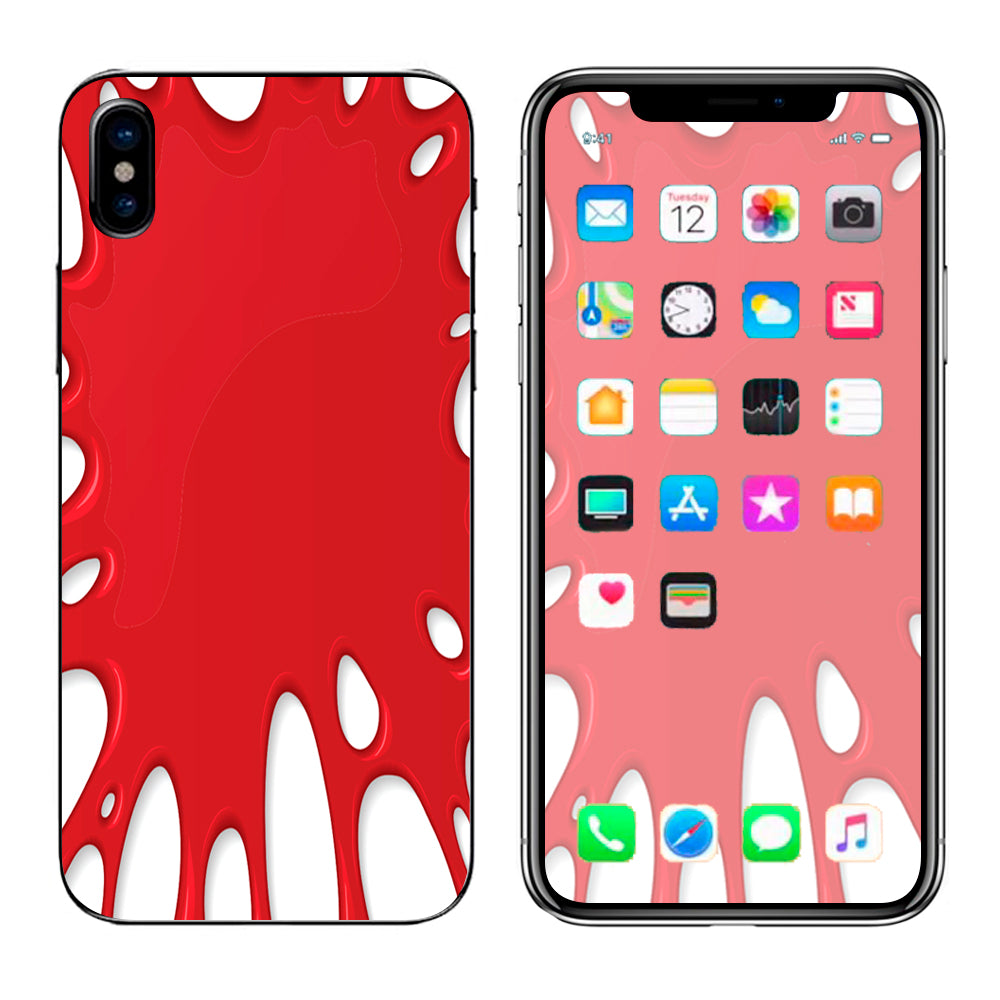  Red Stretch Slime Blood Apple iPhone X Skin