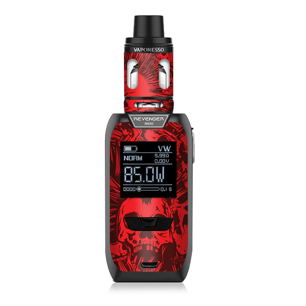  Red Punk Skulls Liberty Spikes Vaporesso Revenger Mini 85w Skin