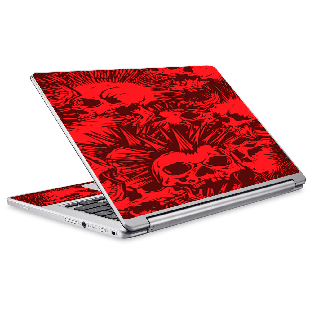 Red Punk Skulls Liberty Spikes Acer Chromebook R13 Skin