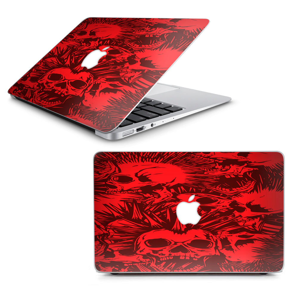  Red Punk Skulls Liberty Spikes Macbook Air 11" A1370 A1465 Skin