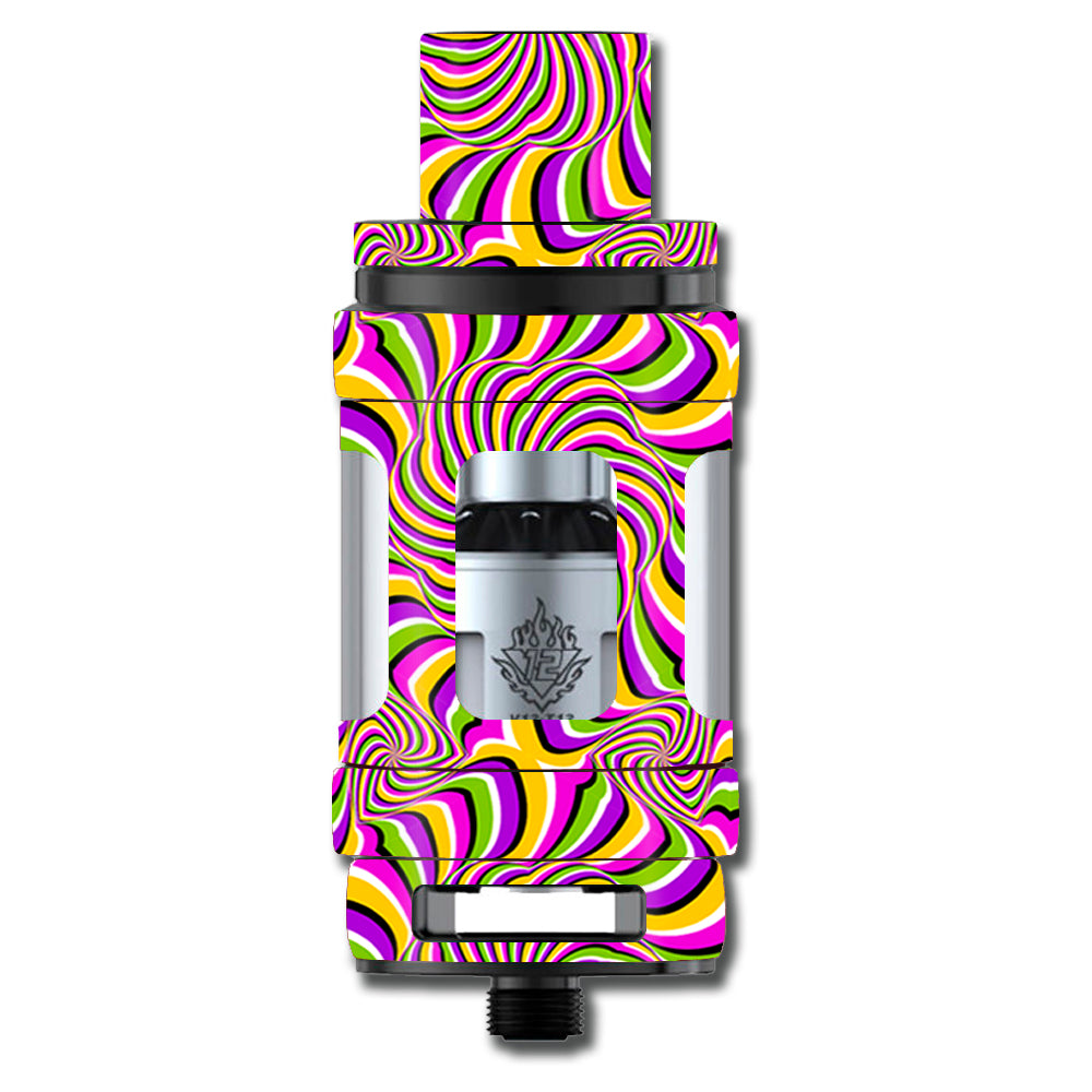  Psychedelic Swirls Motion Holographic Smok TFV12 Cloud King Beast  Skin
