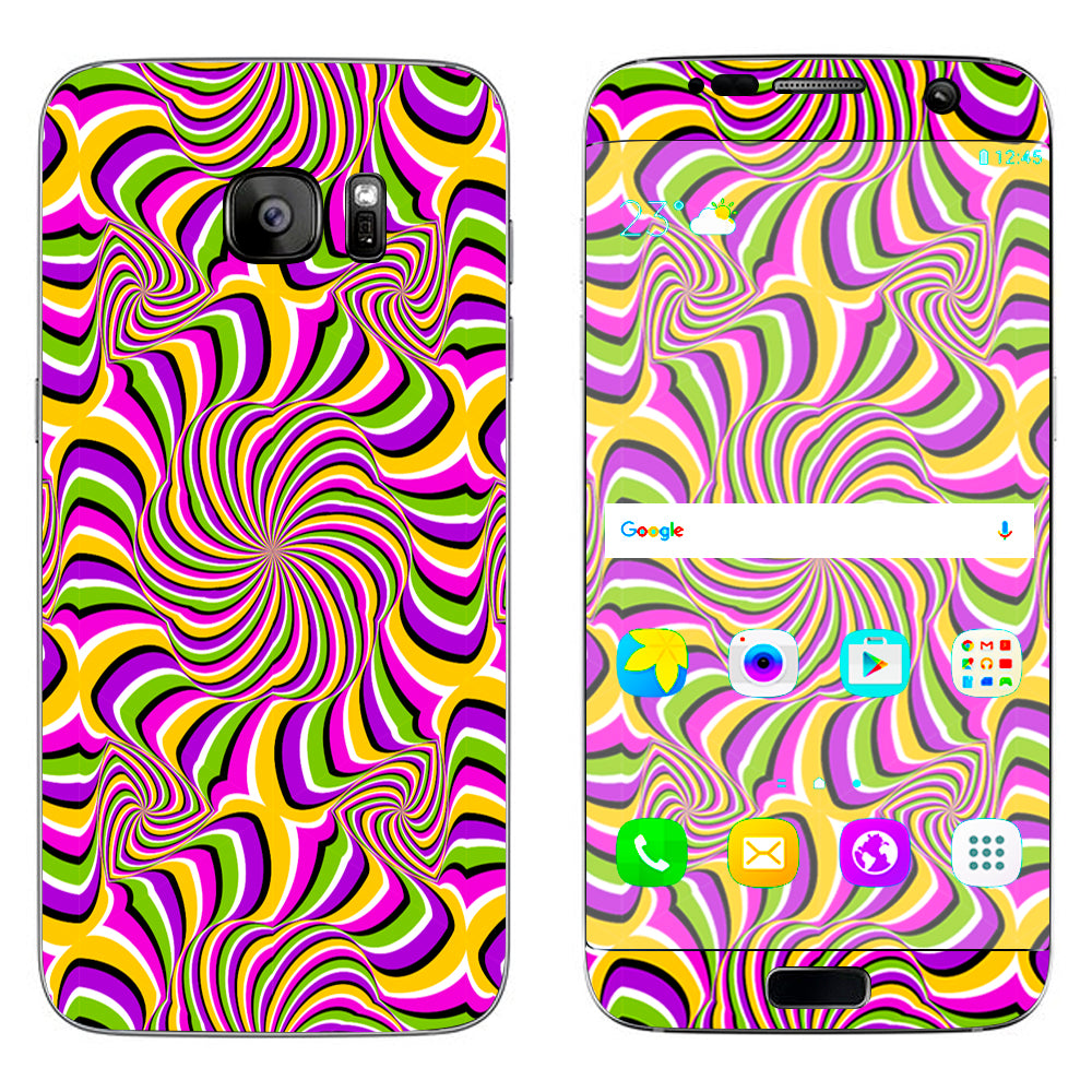  Psychedelic Swirls Motion Holographic Samsung Galaxy S7 Edge Skin