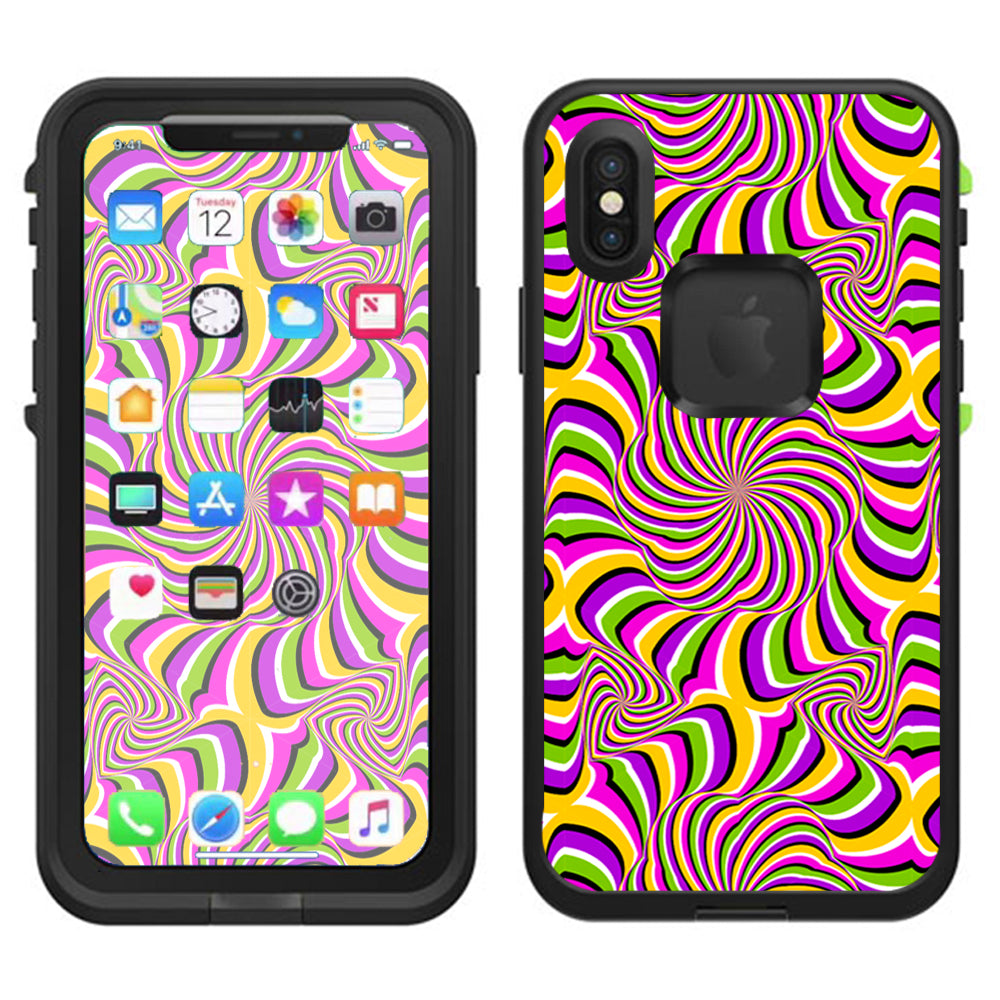  Psychedelic Swirls Motion Holographic Lifeproof Fre Case iPhone X Skin