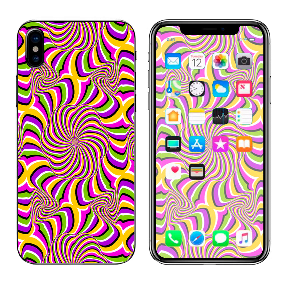  Psychedelic Swirls Motion Holographic Apple iPhone X Skin