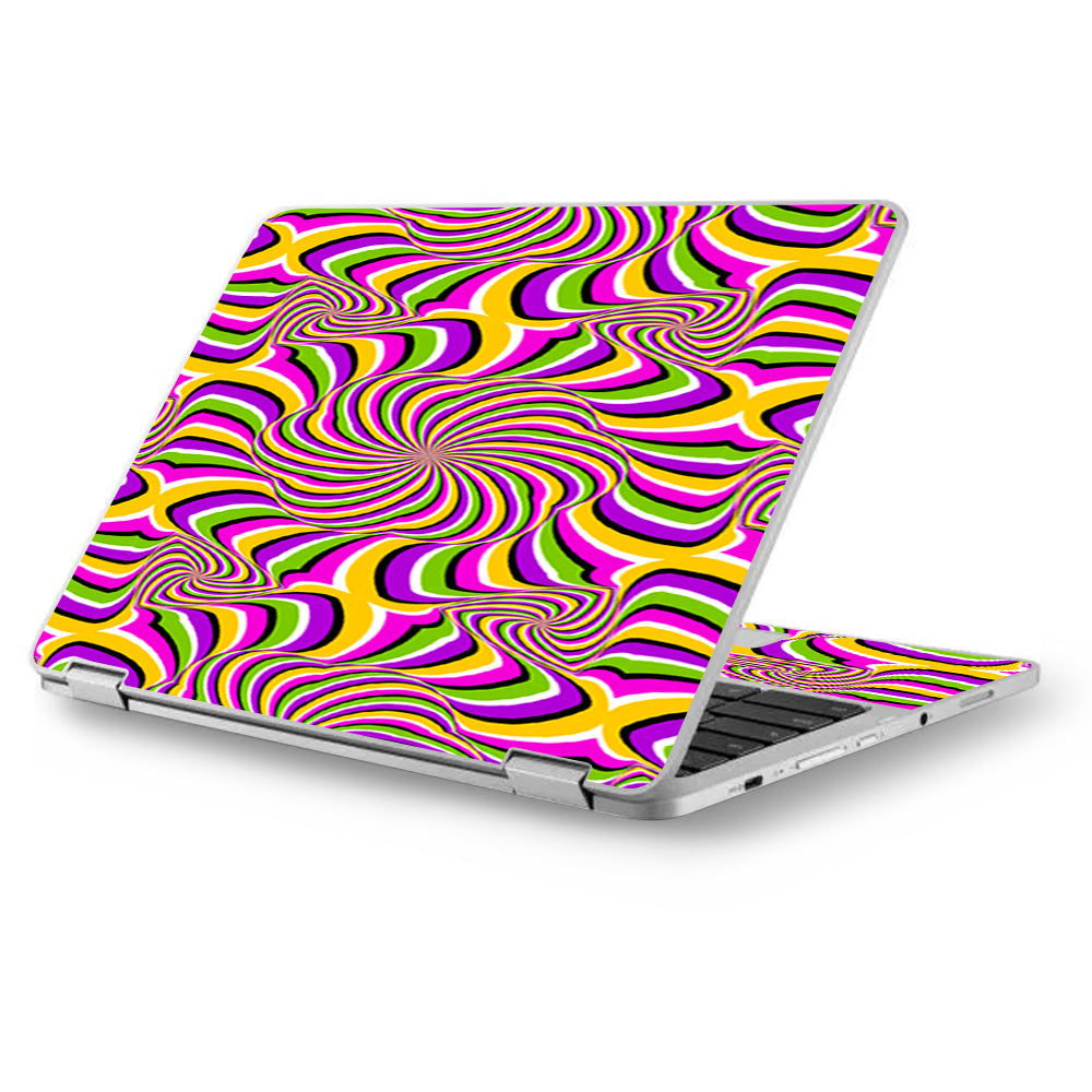 Psychedelic Swirls Motion Holographic Asus Chromebook Flip 12.5" Skin
