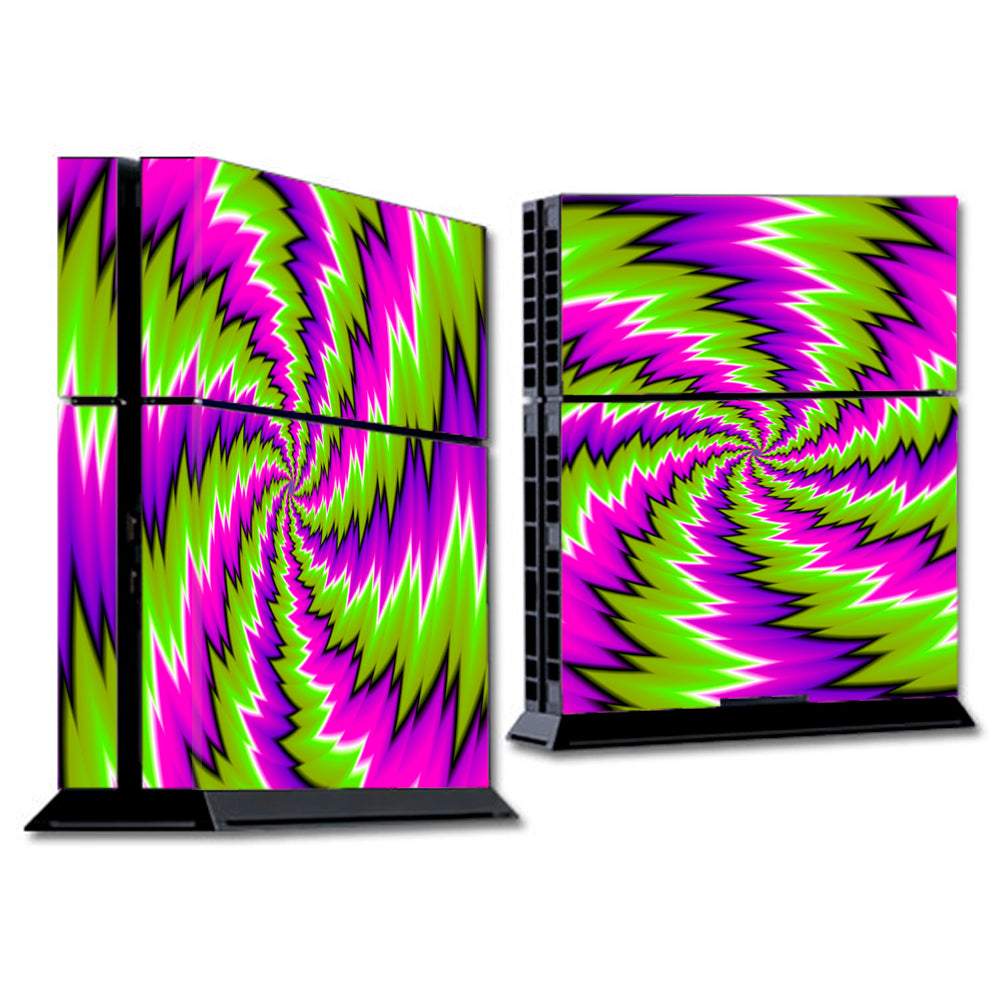 Psychedelic Moving Purple Green Swirls Sony Playstation PS4 Skin