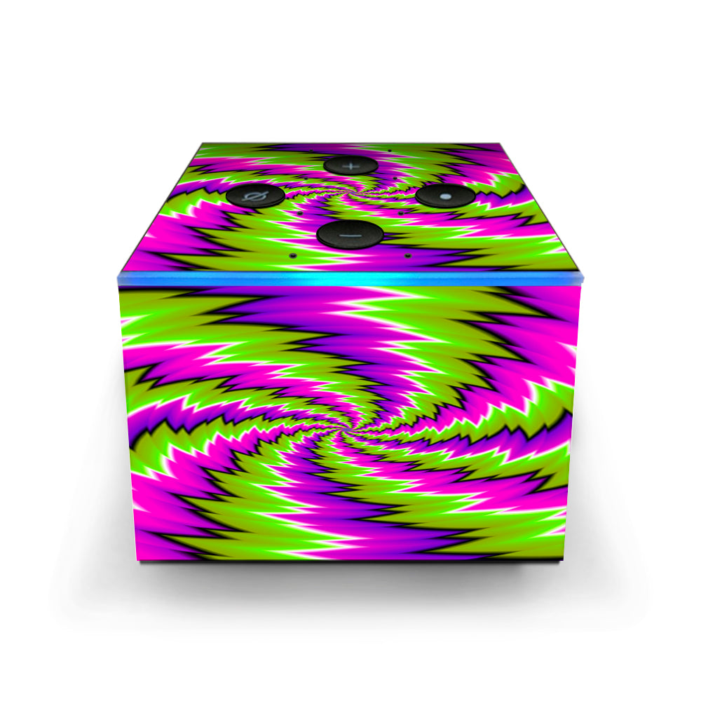 Psychedelic Moving Purple Green Swirls Amazon Fire TV Cube Skin