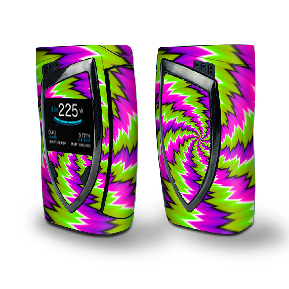 Skin Decal Vinyl Wrap for Smok Devilkin Kit 225w Vape (includes TFV12 Prince Tank Skins) skins cover / Psychedelic Moving Purple Green Swirls