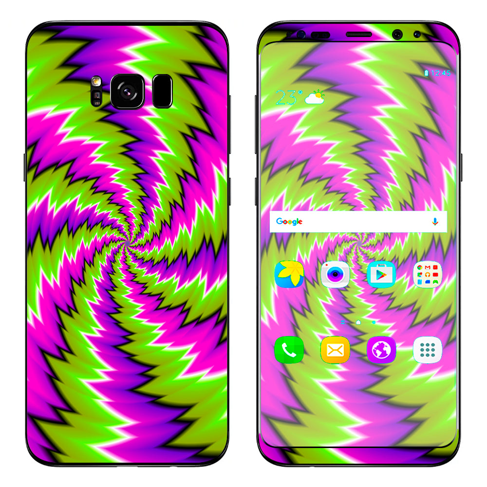  Psychedelic Moving Purple Green Swirls Samsung Galaxy S8 Plus Skin