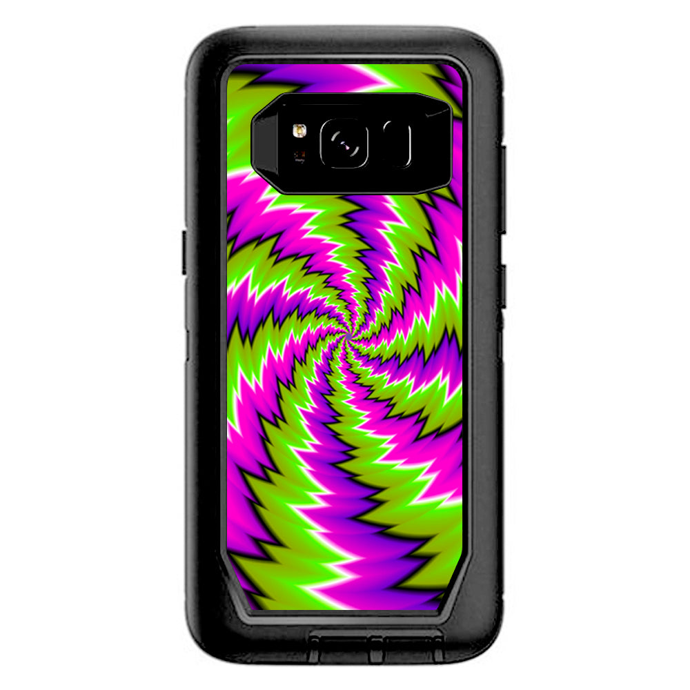  Psychedelic Moving Purple Green Swirls Otterbox Defender Samsung Galaxy S8 Skin