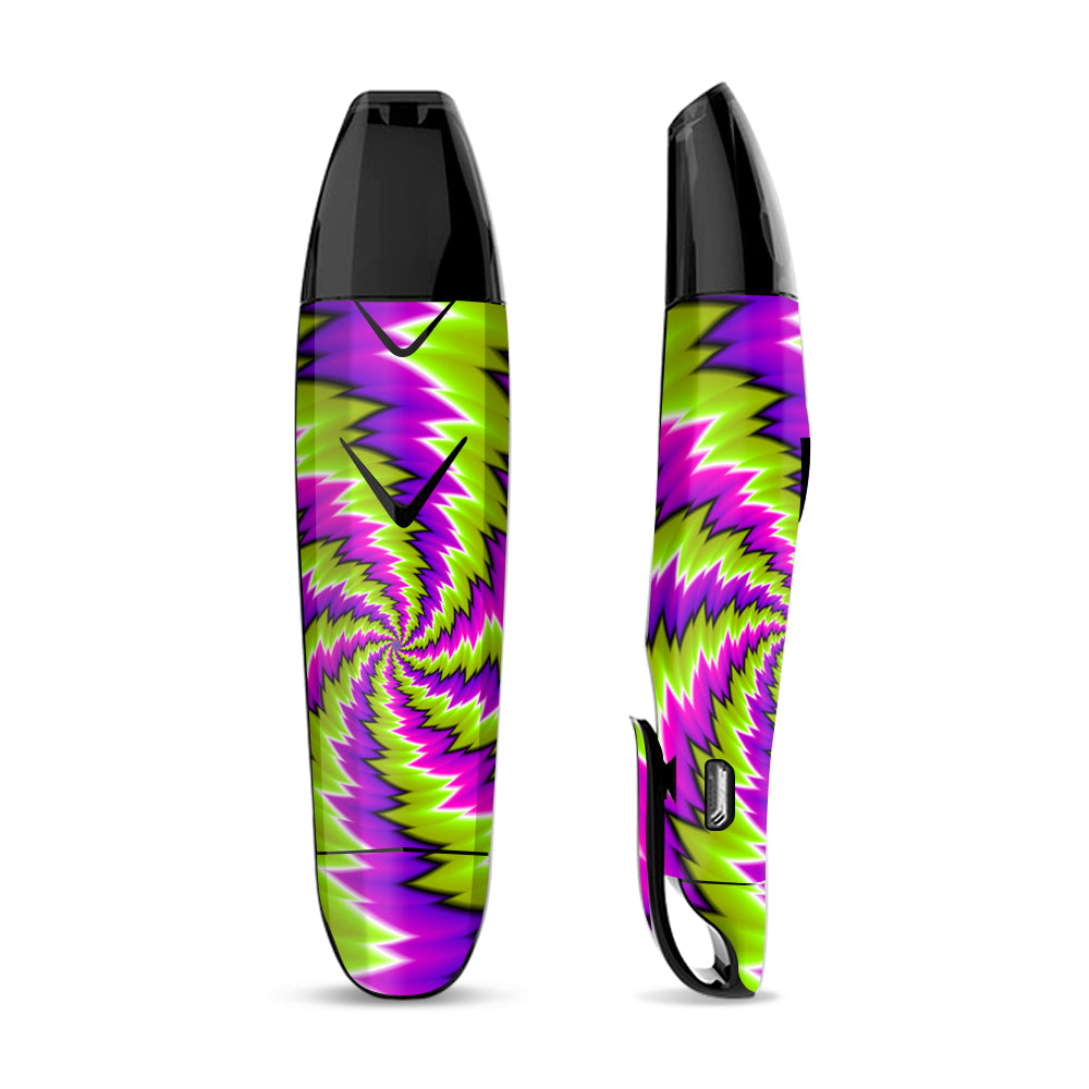 Skin Decal for Suorin Vagon  Vape / Psychedelic Moving Purple Green Swirls