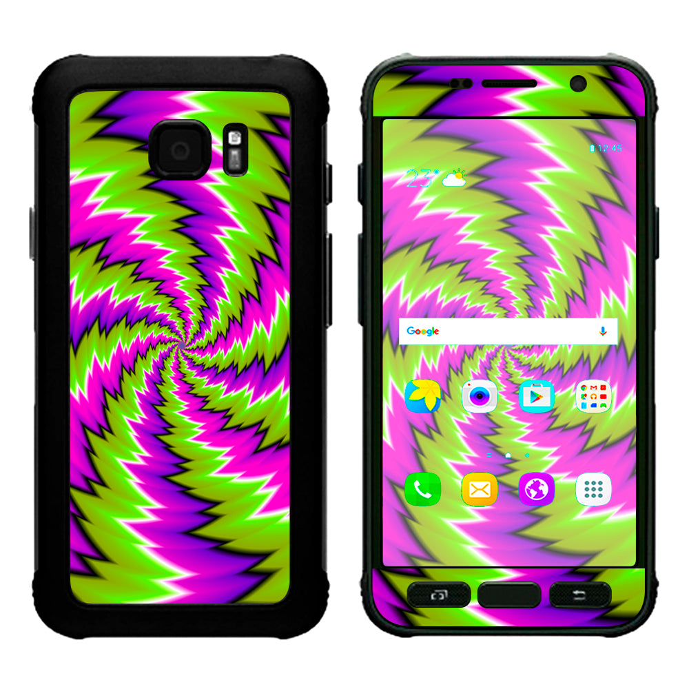  Psychedelic Moving Purple Green Swirls Samsung Galaxy S7 Active Skin