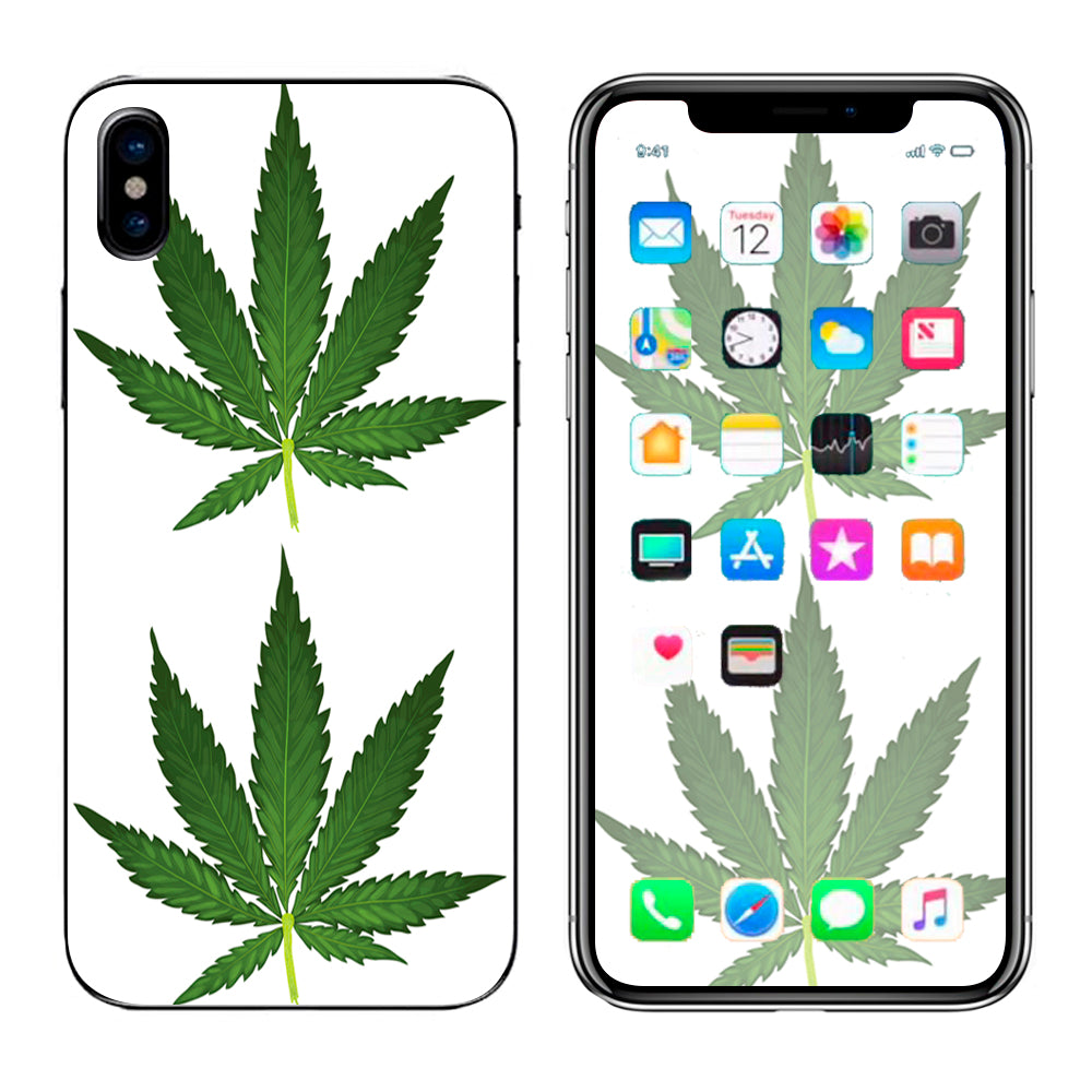  Pot Leaf Weed Marijuana Bud Apple iPhone X Skin