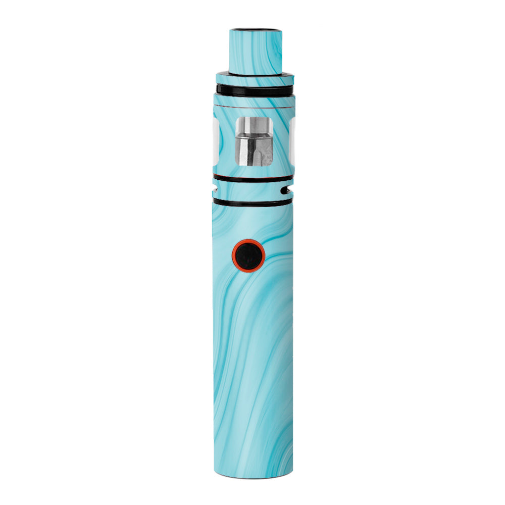  Teal Blue Ice Marble Swirl Glass Smok Stick V8 Skin