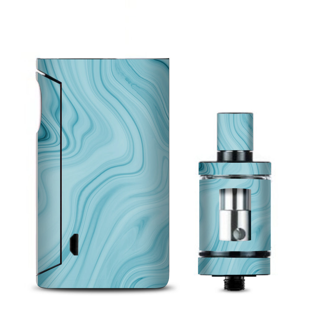  Teal Blue Ice Marble Swirl Glass Vaporesso Drizzle Fit Skin