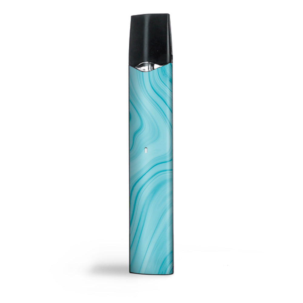  Teal Blue Ice Marble Swirl Glass Smok Infinix Ultra Portable Skin