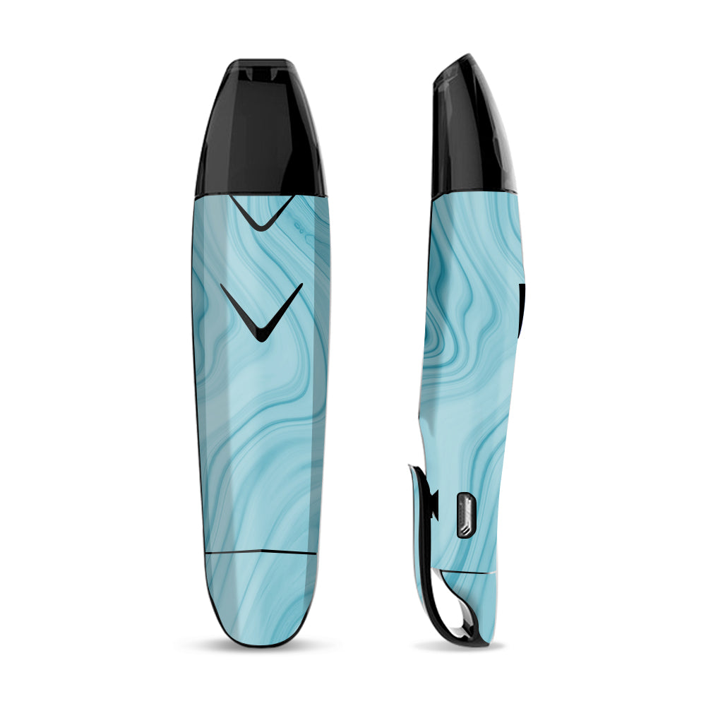 Skin Decal for Suorin Vagon  Vape / Teal Blue Ice Marble Swirl Glass