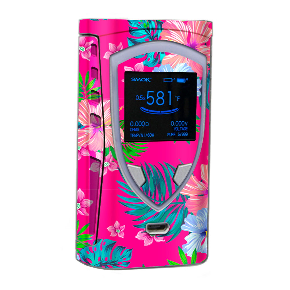  Pink Neon Hibiscus Flowers Smok Pro Color Skin
