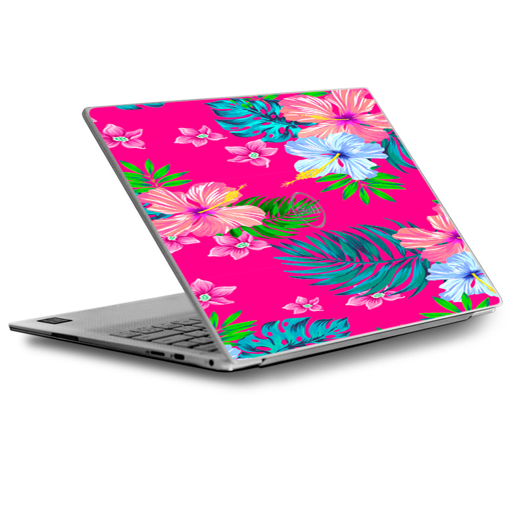  Pink Neon Hibiscus Flowers Dell XPS 13 9370 9360 9350 Skin