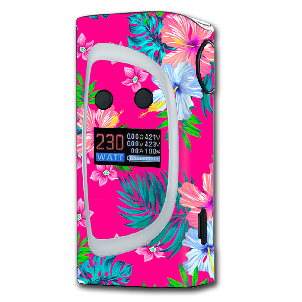  Pink Neon Hibiscus Flowers Sigelei Kaos Spectrum 230w Skin