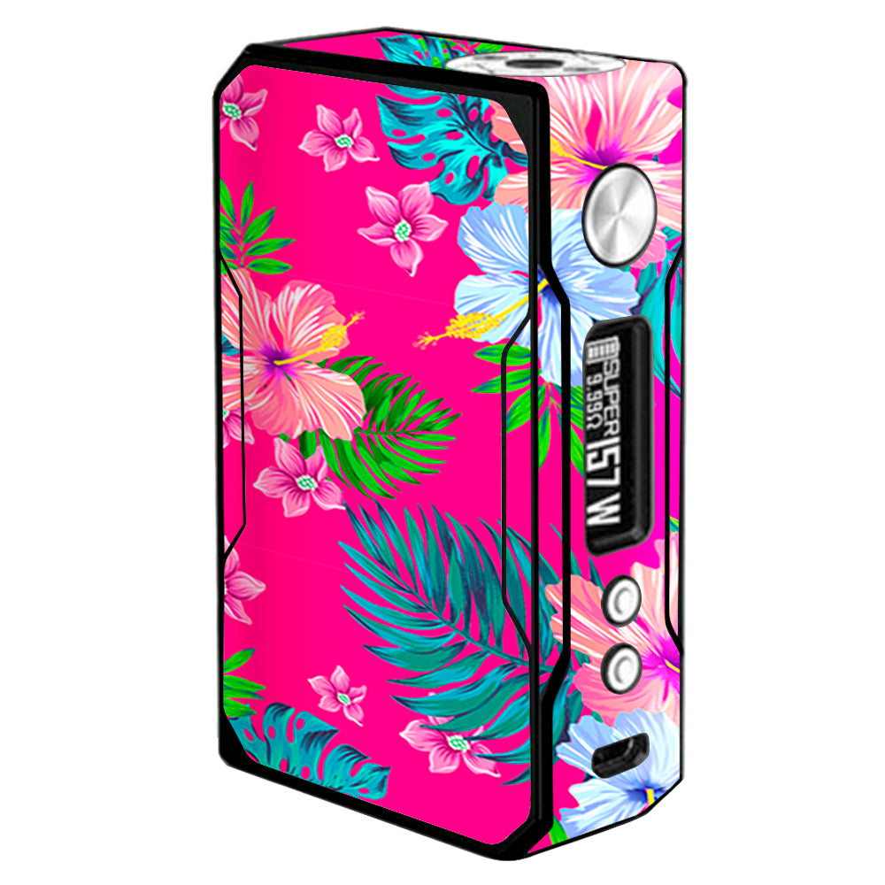  Pink Neon Hibiscus Flowers Voopoo Drag 157w Skin