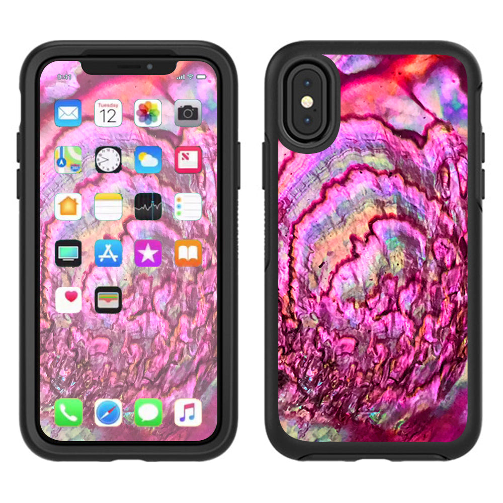  Pink Abalone Shell Sea Opal Otterbox Defender Apple iPhone X Skin