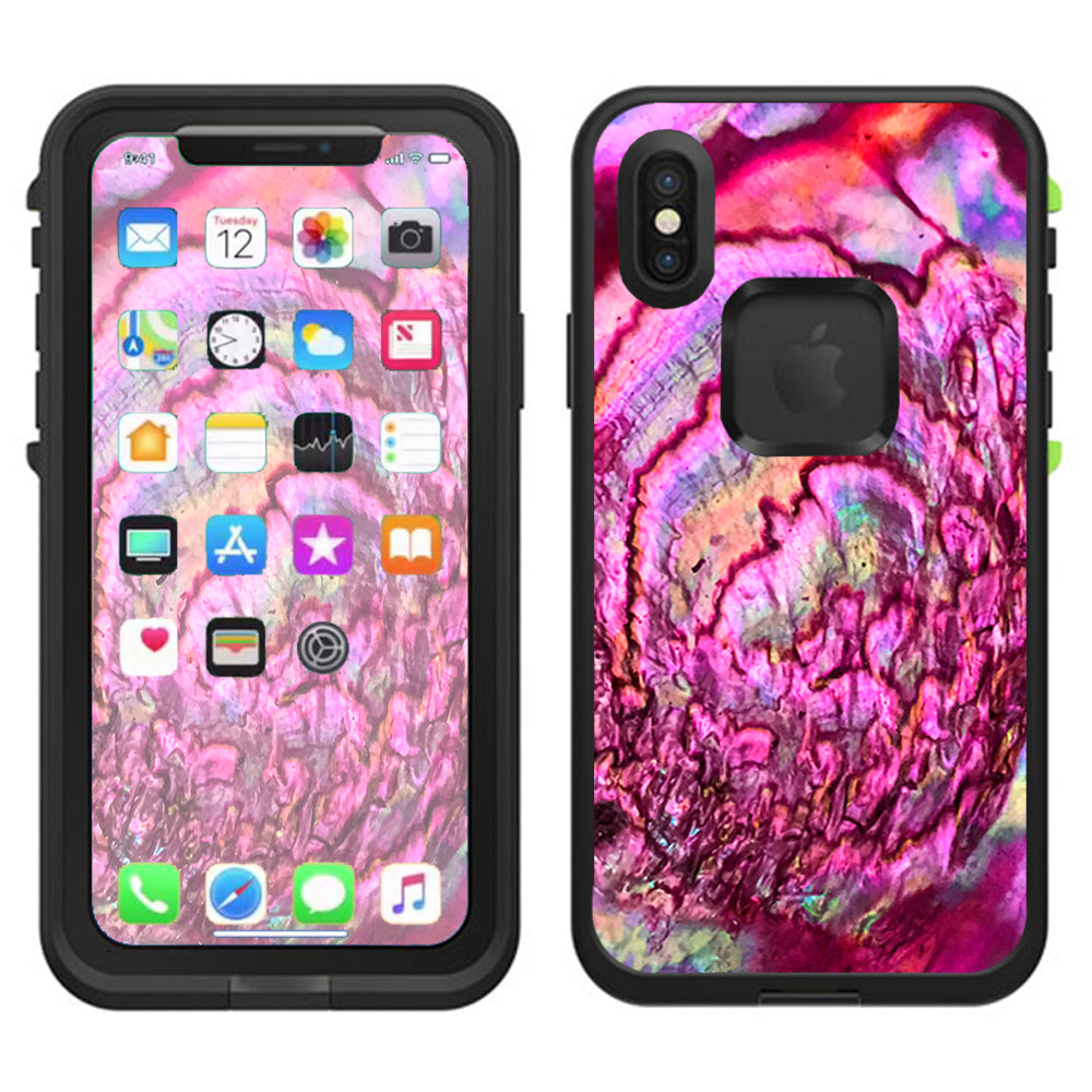  Pink Abalone Shell Sea Opal Lifeproof Fre Case iPhone X Skin