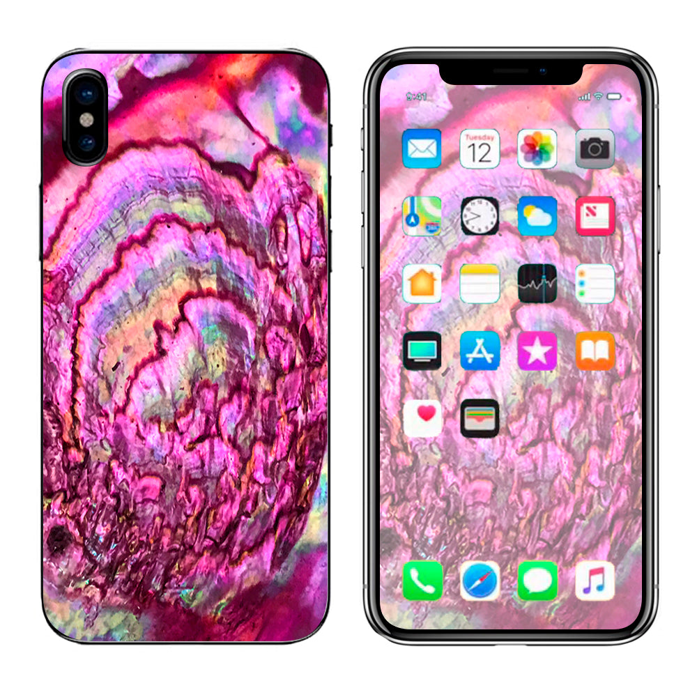 Pink Abalone Shell Sea Opal Apple iPhone X Skin