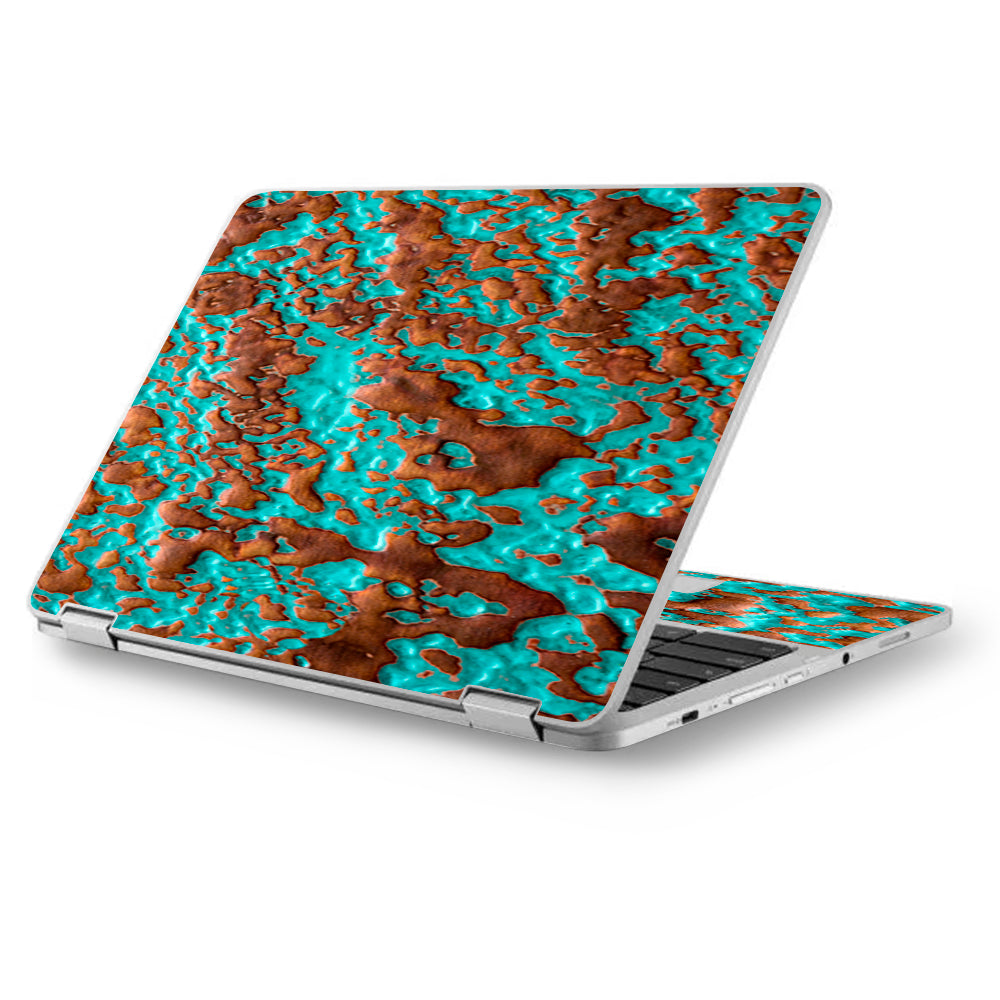  Blue Copper Patina Asus Chromebook Flip 12.5" Skin
