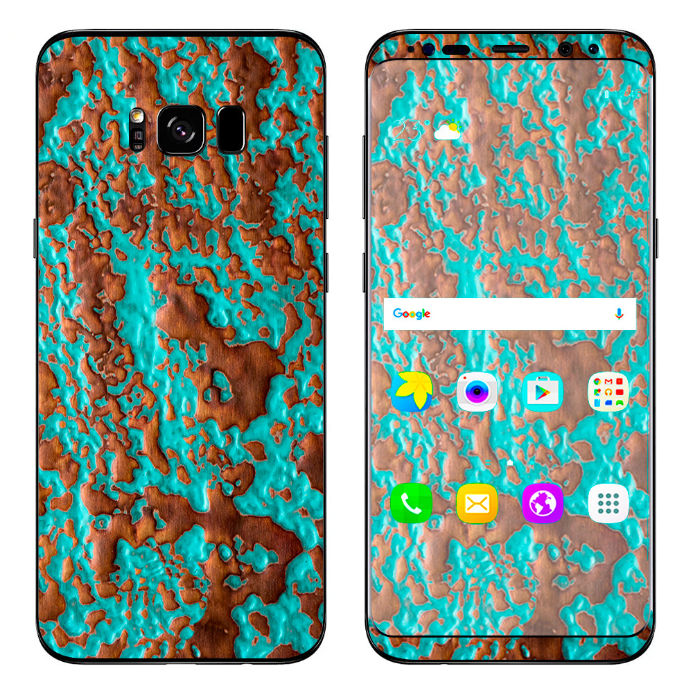  Blue Copper Patina Samsung Galaxy S8 Skin