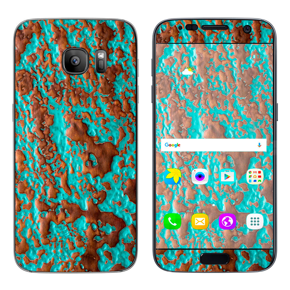  Blue Copper Patina Samsung Galaxy S7 Skin