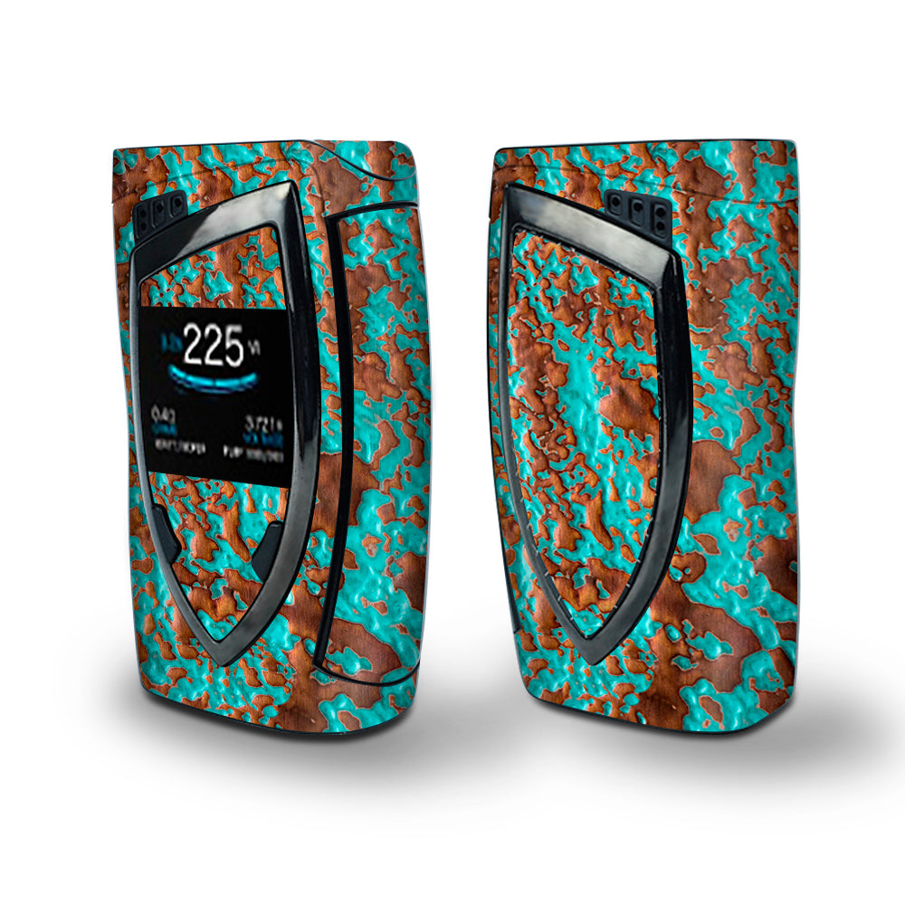 Skin Decal Vinyl Wrap for Smok Devilkin Kit 225w Vape (includes TFV12 Prince Tank Skins) skins cover / Blue Copper Patina