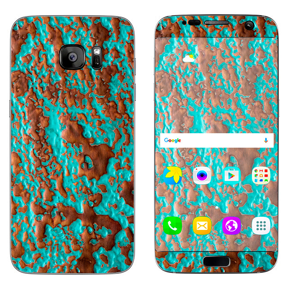  Blue Copper Patina Samsung Galaxy S7 Edge Skin
