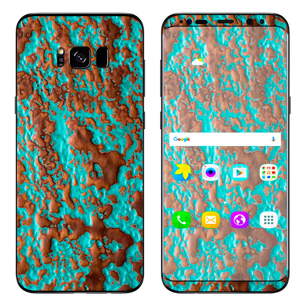  Blue Copper Patina Samsung Galaxy S8 Plus Skin