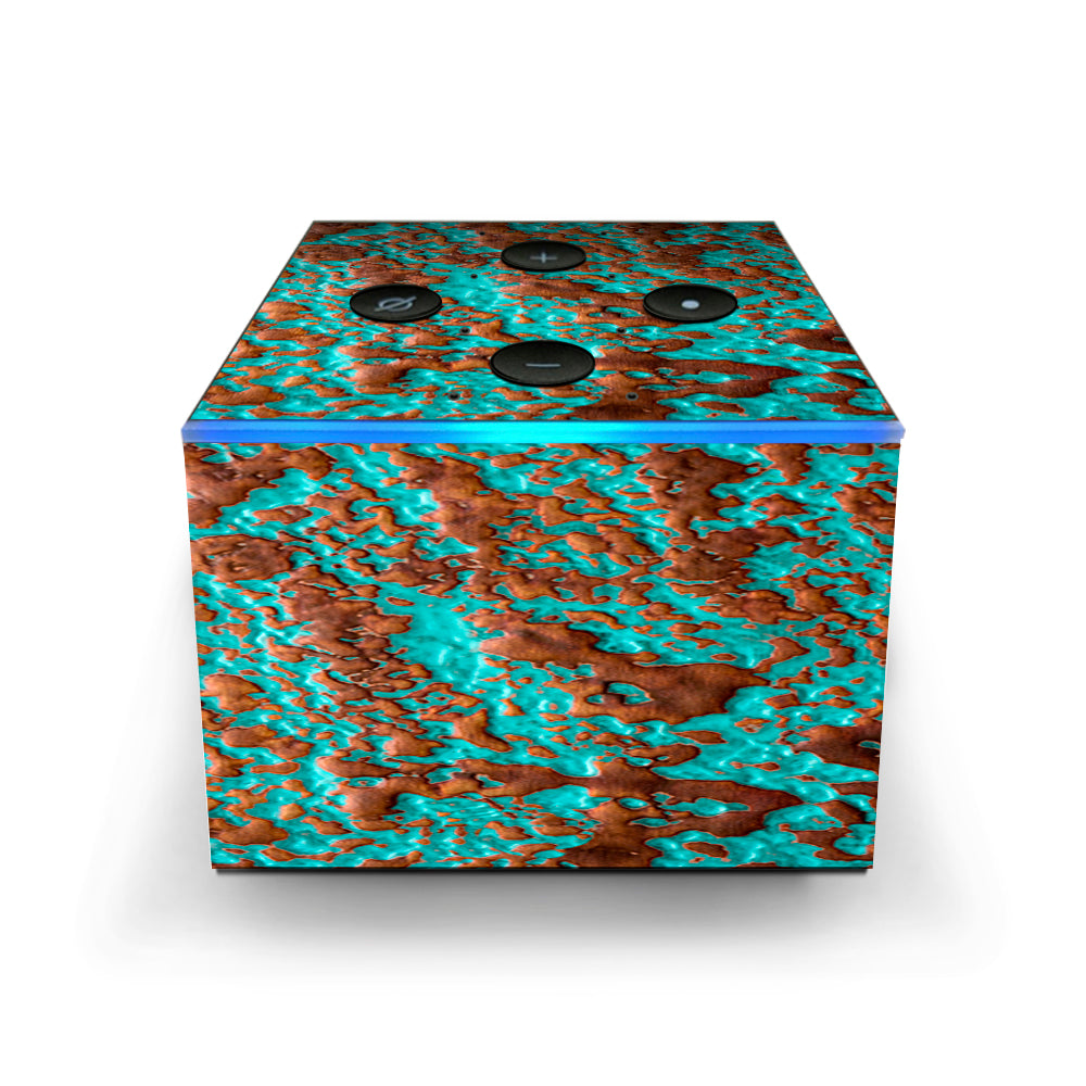  Blue Copper Patina Amazon Fire TV Cube Skin
