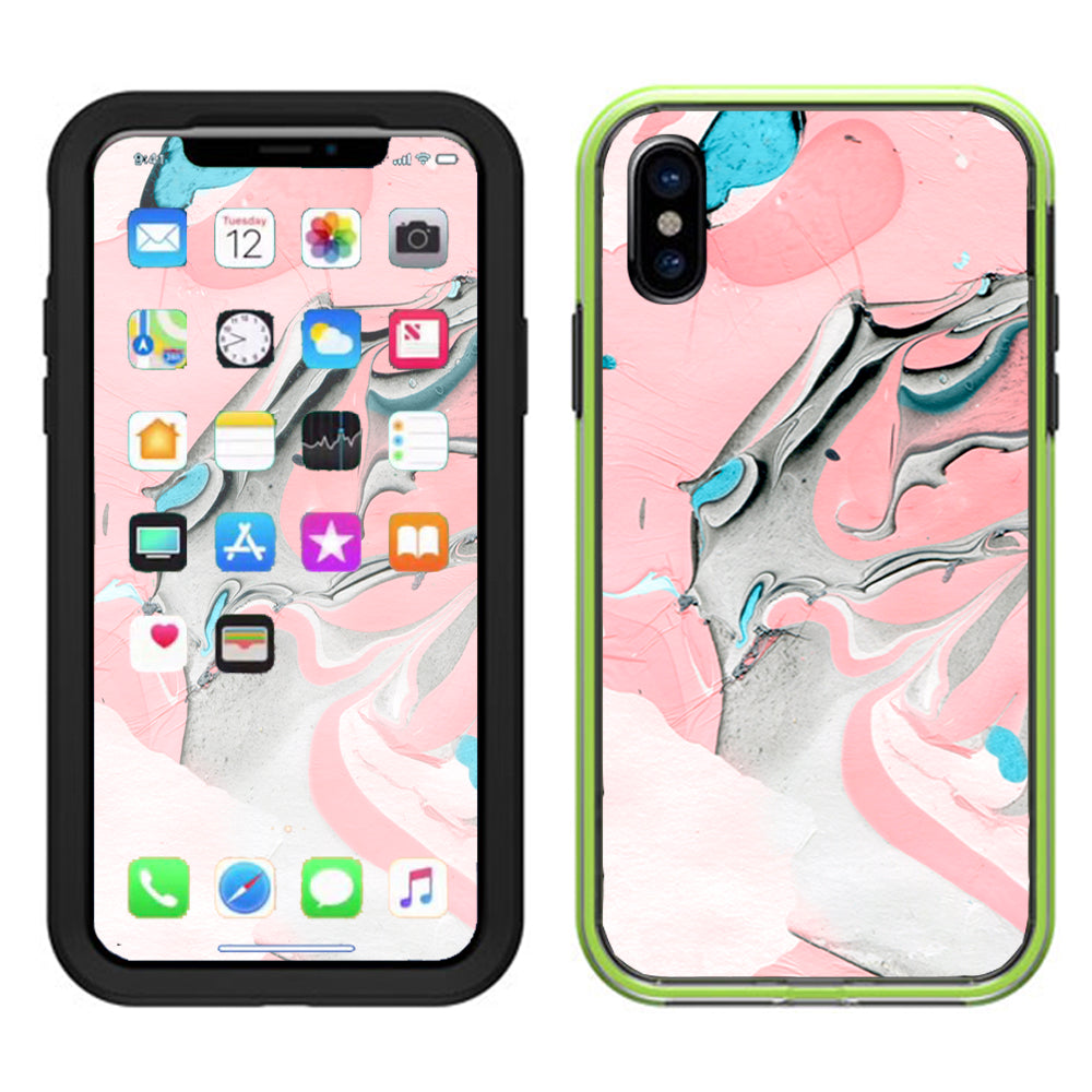  Pastel Marble Pink Blue Swirl Lifeproof Slam Case iPhone X Skin