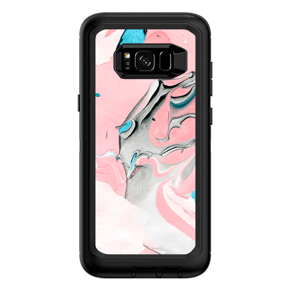  Pastel Marble Pink Blue Swirl Otterbox Defender Samsung Galaxy S8 Plus Skin