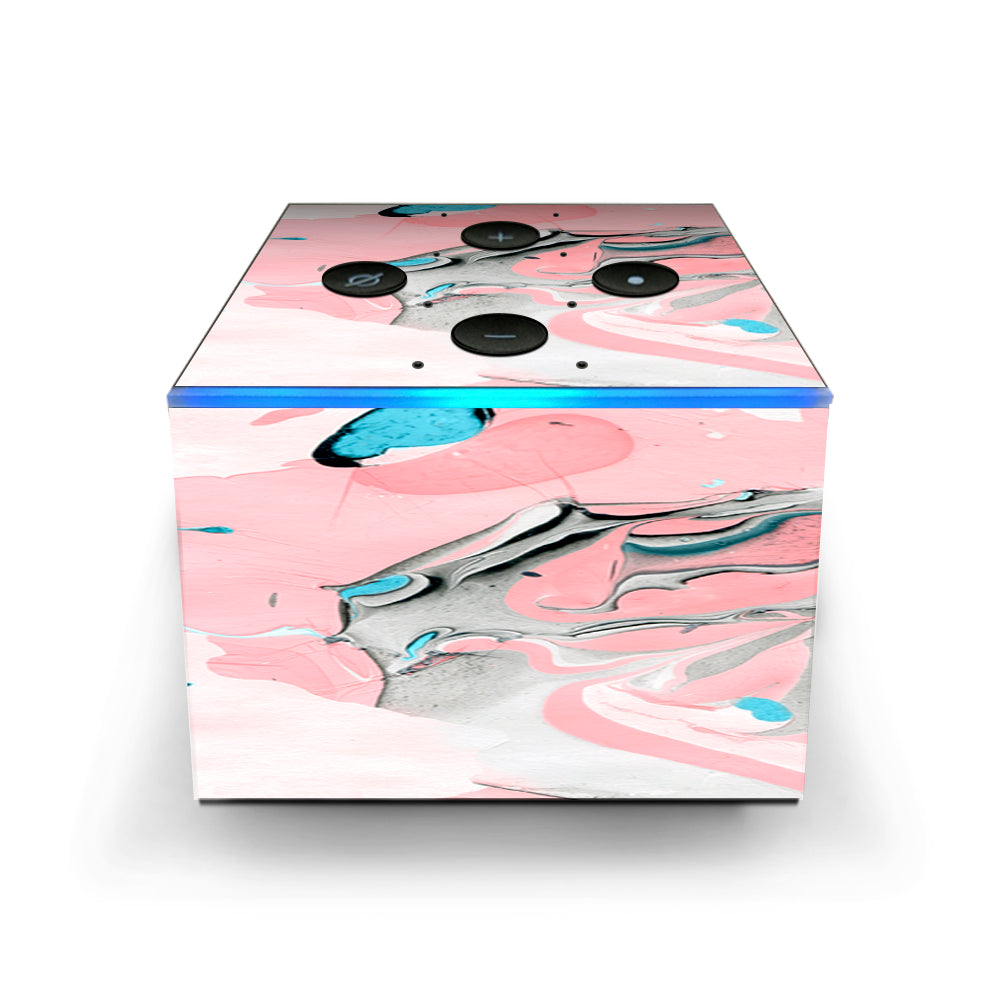  Pastel Marble Pink Blue Swirl Amazon Fire TV Cube Skin