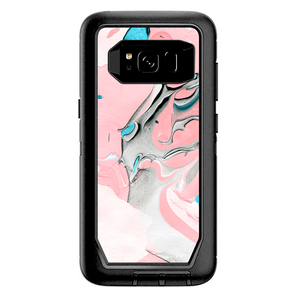  Pastel Marble Pink Blue Swirl Otterbox Defender Samsung Galaxy S8 Skin