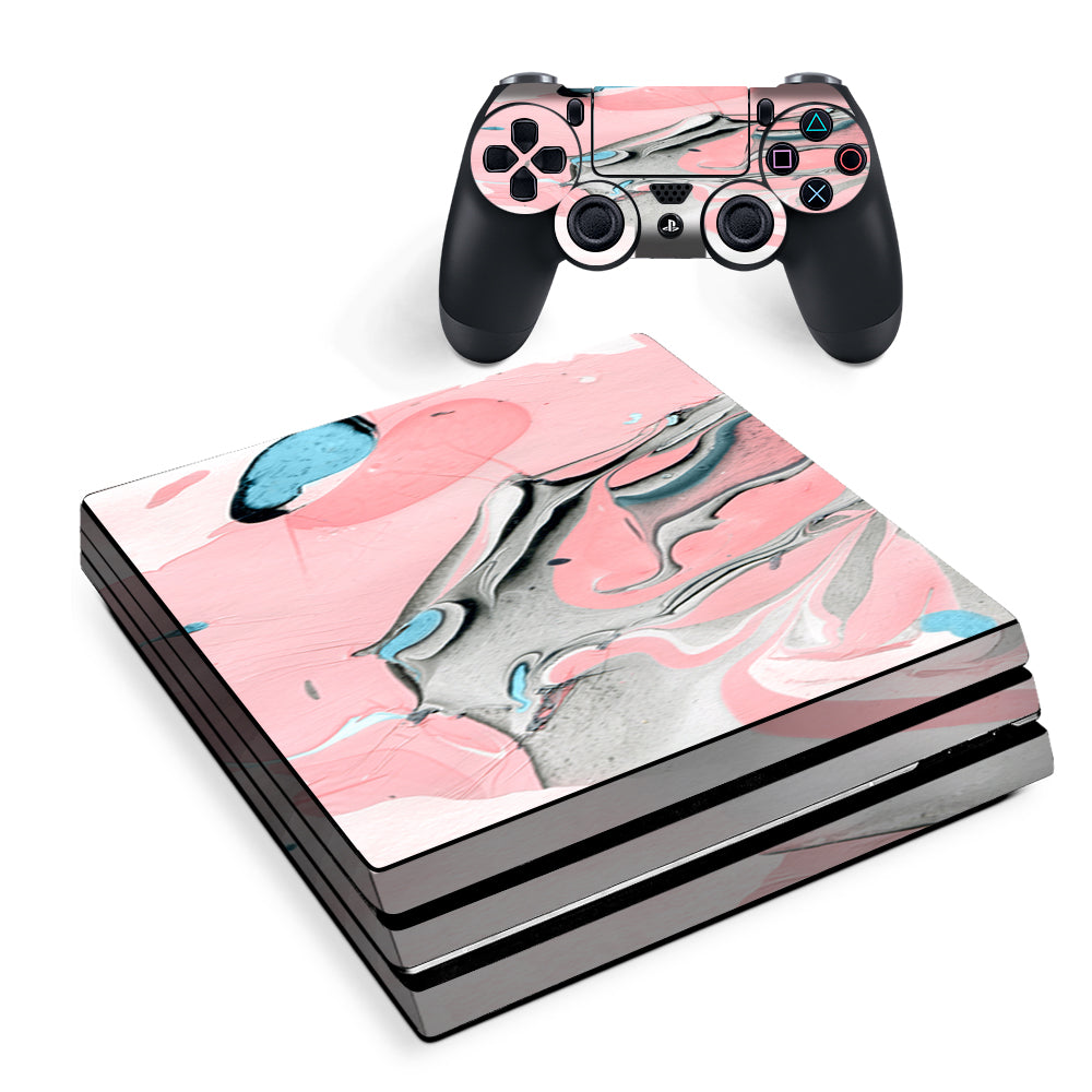 Pastel Marble Pink Blue Swirl Sony PS4 Pro Skin
