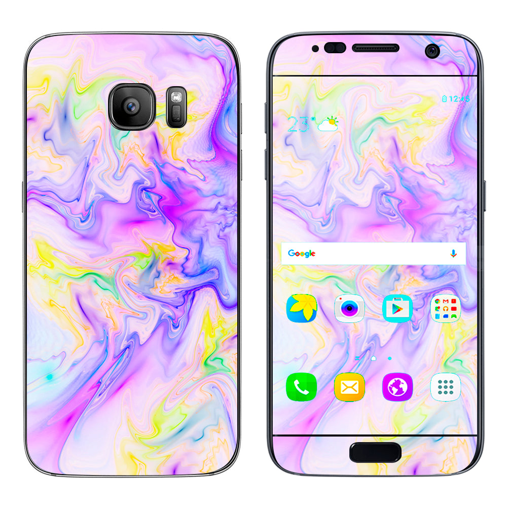  Pastel Marble Resin Pink Purple Swirls Mix Samsung Galaxy S7 Skin