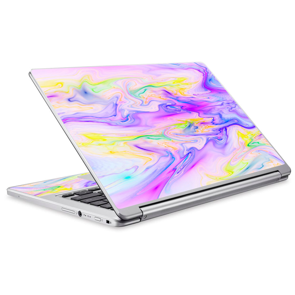  Pastel Marble Resin Pink Purple Swirls Mix Acer Chromebook R13 Skin