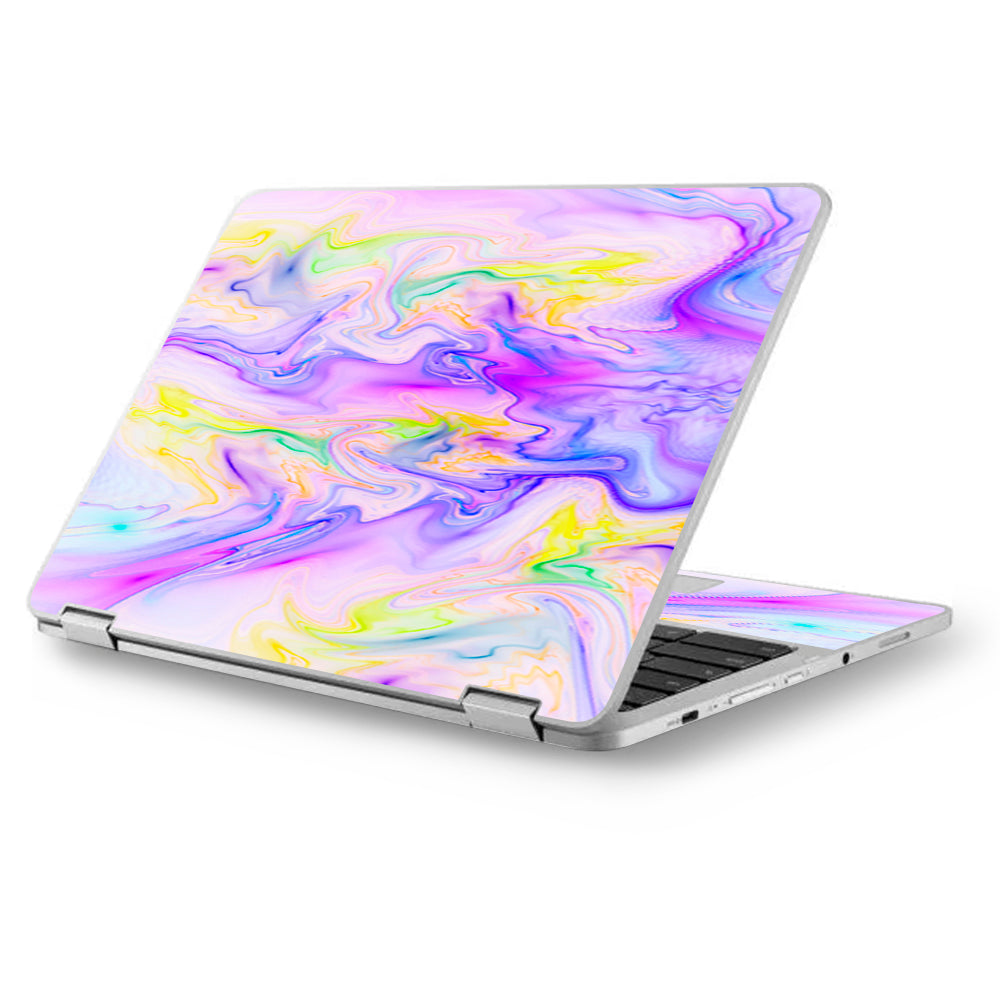  Pastel Marble Resin Pink Purple Swirls Mix Asus Chromebook Flip 12.5" Skin