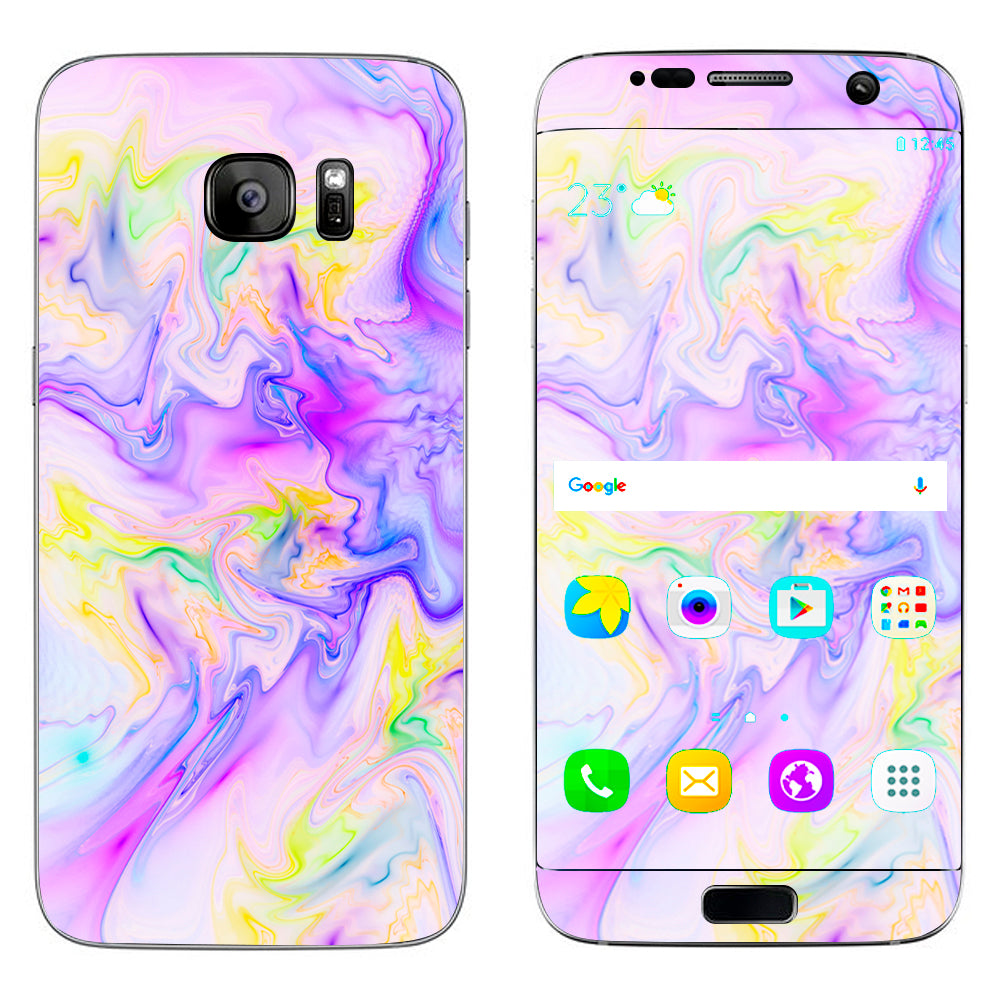  Pastel Marble Resin Pink Purple Swirls Mix Samsung Galaxy S7 Edge Skin