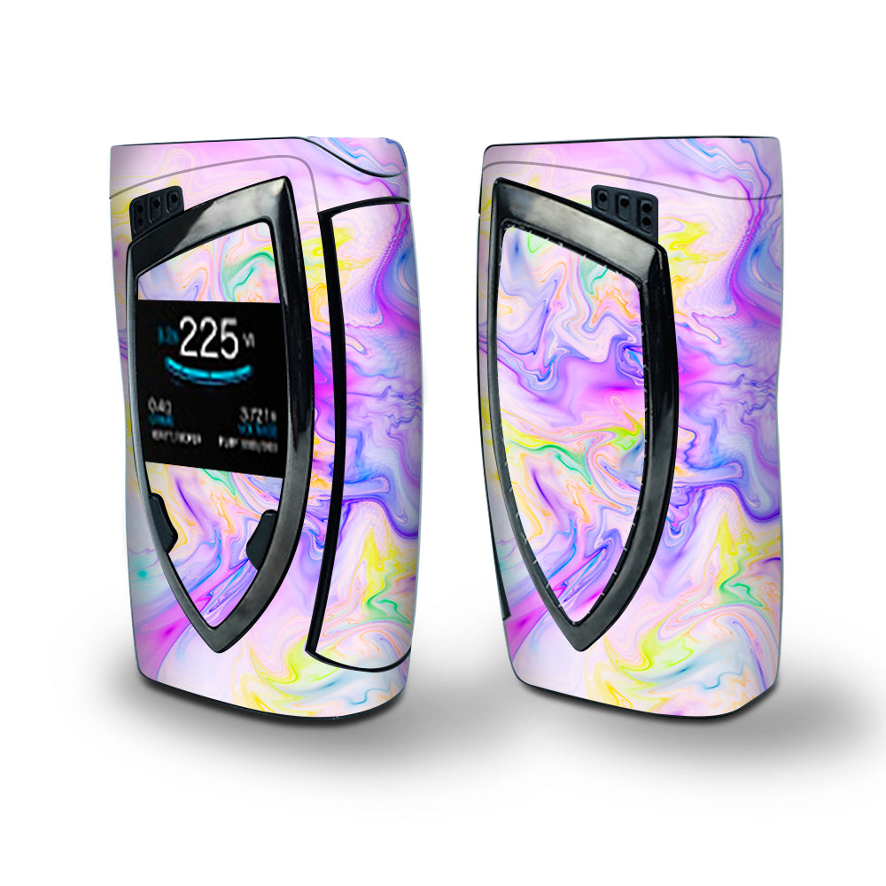 Skin Decal Vinyl Wrap for Smok Devilkin Kit 225w Vape (includes TFV12 Prince Tank Skins) skins cover / Pastel Marble resin pink purple swirls mix