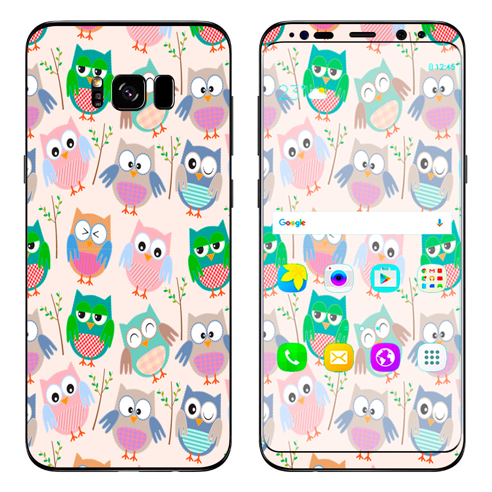  Cute Owls Pattern Cartoon Samsung Galaxy S8 Skin