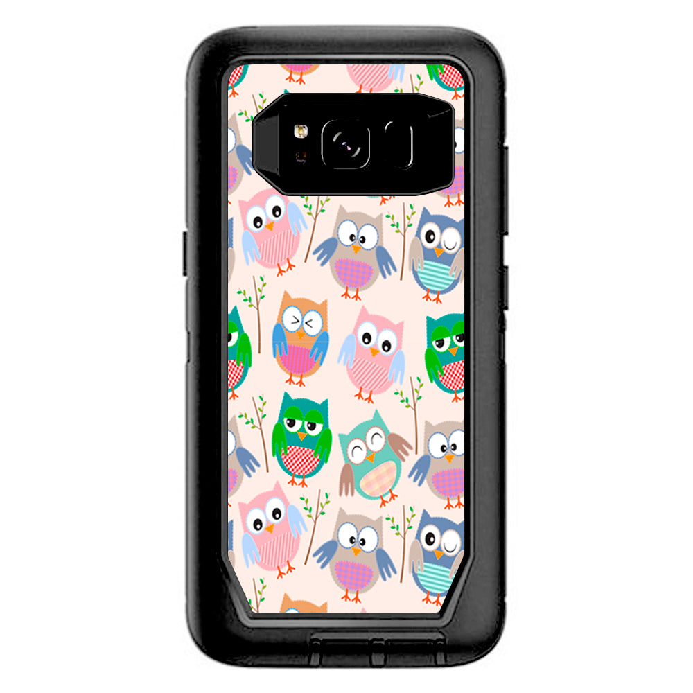  Cute Owls Pattern Cartoon Otterbox Defender Samsung Galaxy S8 Skin